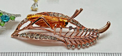 Crystal Rhinestone Bee Butterfly Brooch Pin LOT Insect Bug Animal Blue Brooches