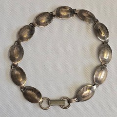 Vtg Sterling Silver Panel Bracelet 6.03g Fine Jewelry 7.25″ Fold Over