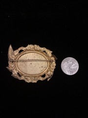 Gold Wreath Brooch, Grecian Style Ombre Cabochon
