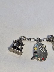 Vintage 1960s Sterling SIlver 925 Charm Bracelet Wells Beau JMS P&B 14 Charms