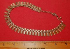 Vintage Jewelry- Gold Toned Choker Necklace (40’s) Adjustable 13-15″