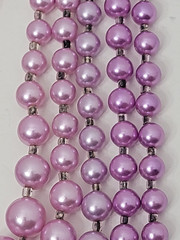 Vintage Lilac Imitation Glass Pearl Necklace & Earring set, 5 Strands