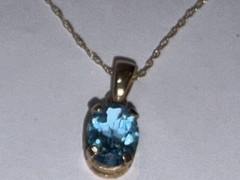 Vintage 10K Gold Blue Topaz Necklace And Matching Earrings So Pretty