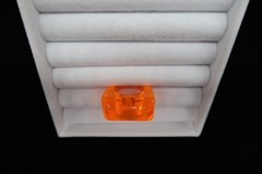 Vtg 60’s Orange Mod Acrylic Resin Glow in the Dark Ring Retro Fashion Size 5.5
