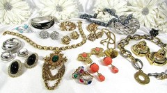 Vintage Jewelry Lot Many Trifari plus Monet KJL Barrera Coventry Rhinestone too