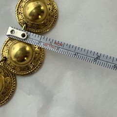 Vintage Erwin Pearl Collar Necklace Gold Tone Textured Dome Link Chunky Runway