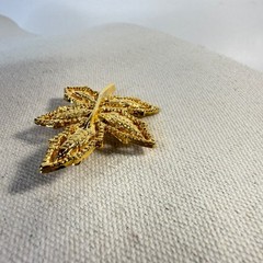 AAI Leaf Brooch Gold-Tone Intricate Detailing Vintage Style MCM