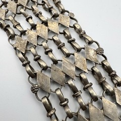 Antique Ottoman Turkish Silver Tone Filigree Stick Pin Bracelet 8.25″