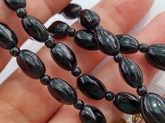 Vintage black glass necklace