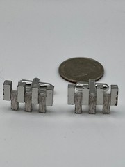 Vintage Dante Silver Tone Brutalist Cufflinks Mid Century Modern Architectural