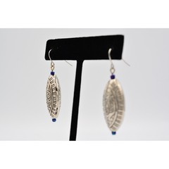 Vintage Dangle Earrings Silver Tone Beaded Shiny Pattern Cocktail 1990s BinAK