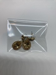 Signed Carol Lee CRYSTAL Faux Rhinestones Dangle Chandelier Earrings