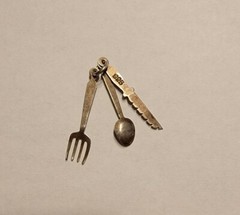 Choice Mid-Century Vintage Contemporary 3-D Sterling Silver Charms Articulated