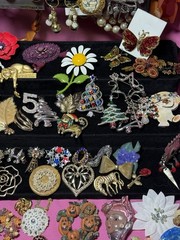 Costume Jewelry Brooch Lot Bakelite, Eisenberg, Jay Strongwater, Swarovski, JJ