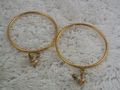 Goldtone Ring Hoop Pierced Earrings (K36)