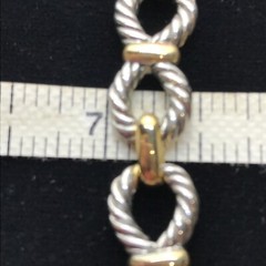 Vintage 2-tone Unique Link Chain Twisted Cable Design Adj. Necklace