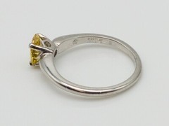 Orange Blossom .75ct Mine Pear Cut FANCY INTENSE YELLOW Diamond Platinum Ring
