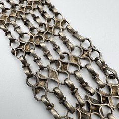 Antique Ottoman Turkish Silver Tone Filigree Stick Pin Bracelet 8.25″