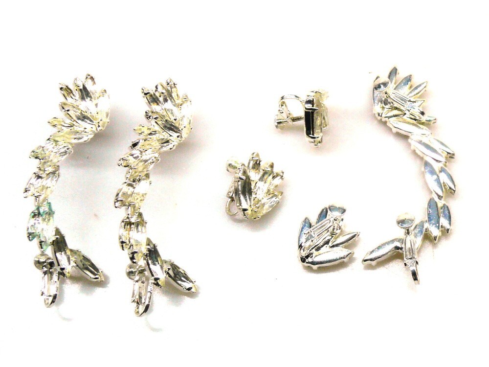 SALE Lot of 3 pc. Vintage Assymetric Rhinestone Earrings – FREE SHIPPING