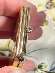 Antique Marathon Brass Plated Rectangular Picture / ID Necklace Locket Pendant