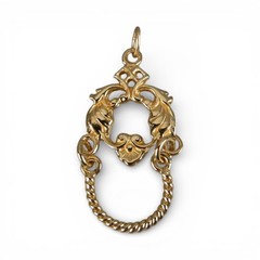 Sterling Silver & Gold Vermeil Victorian Style Charm Holder Necklace Pendant
