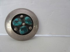 Vintage Frank Patania Sr Thunderbird Shop Sterling Silver Turquoise Brooch Pin