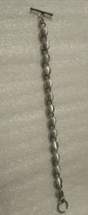 Vintage 925 Sterling Silver Cats Eye Bracelet 7 Inch Oval Cabachon 13g