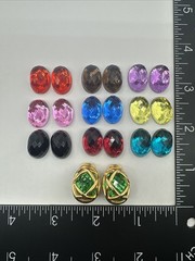 Joan Rivers Interchangeable Earrings Gold Tone Cage Clip On Vtg 10 Colors