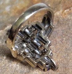 ESPO Sterling Silver Amethyst Ring Abstract Brutalist MCM Size 6 | 5.31g Vtg