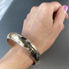 Vintage Bangle Bracelet Estate Fine Jewelry Pre-Owned Sterling Silver Antique