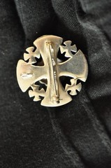 Stunning Bethlehem 935 Silver Cross Pendant Brooch – Ornate Handcrafted Design