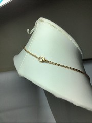 Vintage 18″ Cable Chain Oval Faux Amethyst Pendant Gold Tone Necklace NN36