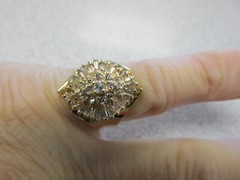 Beautiful Estate Baguette Diamond Ring “missing 1 Diamond” Size 7 MAKE OFFER