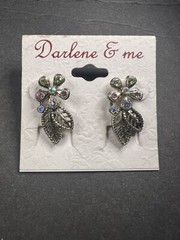 Vintage Colorful Flower Leaf Earrings