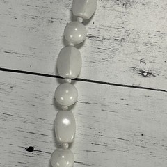 Vintage White Lucite Beaded Necklace 1970s-1980s Costume Jewelry