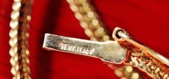 14k multi tone gold necklace Italian 16.0″ link chain vintage handmade 7.6gr