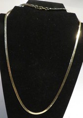 Vintage 14k GF Gold Tone Herringbone Chain Necklace 24″ Unbranded Tone Fashion