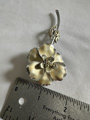 Vintage Flower Power Brooch Aurora Borealis Rhinestone Retro Statement Jewelry