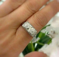 2.95Ct Art Deco Style Round Lab Created Diamond Filigree 14K White Gold FN Ring