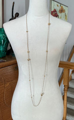 Versatile!!! Vintage!! LONG!! 48” 12k Gold Filled Ball Bead Station Necklace