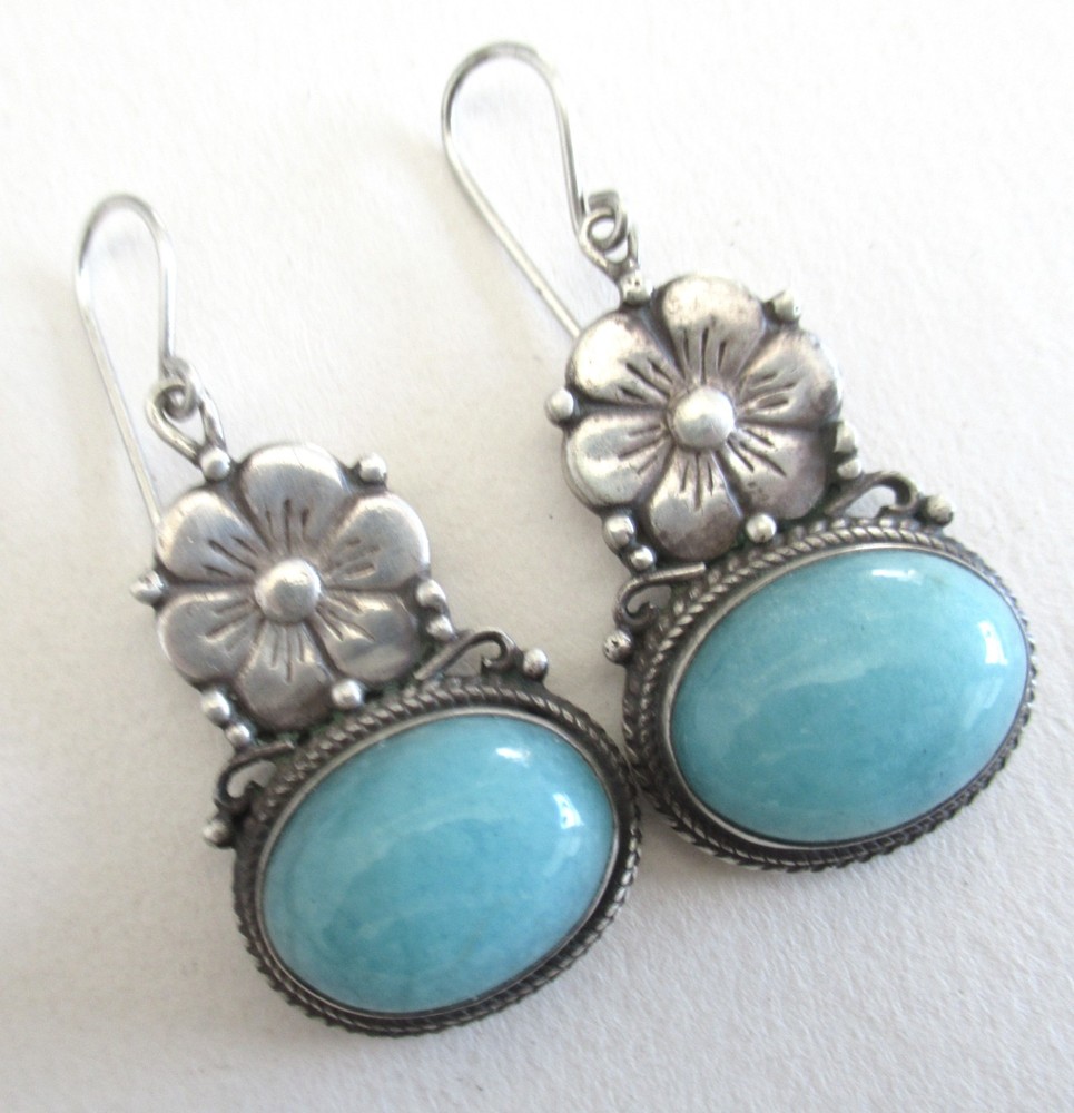 STERLING EARRINGS, PTI NEPAL, 1.80 INCHES, 13 GRAMS