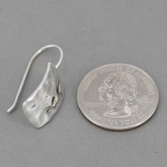 Vintage Silpada Curved Hammered Sterling Silver French Wire Drop Earrings W0991