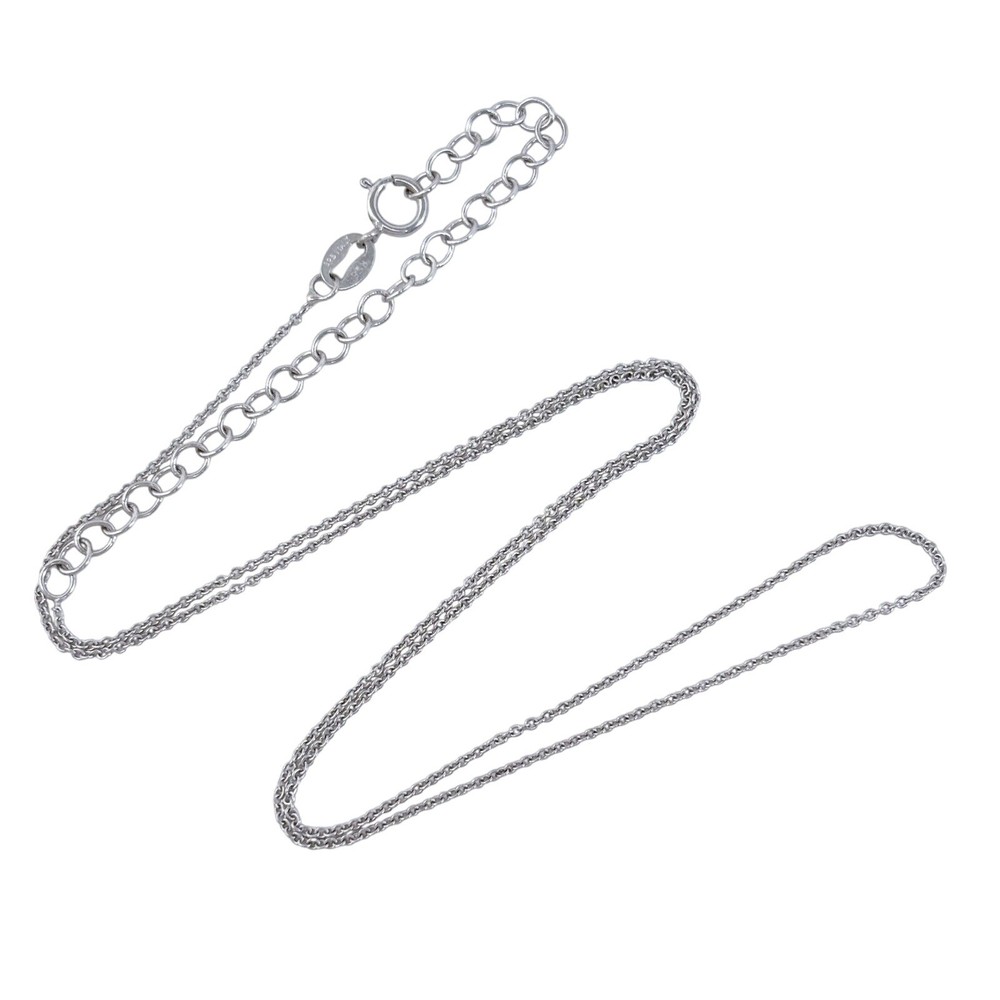 Vintage Italy RSE Sterling Silver 925 0.6mm Cable Chain Necklace 16″-19″