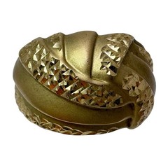 Vintage Ma 10K Gold Matte & Faceted Dome Ring 7 Michael Anthony 4g