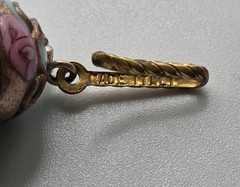 3 pc Set Necklace Earrings Vtg Italy Wedding Cake Beads Glass Blue Gold Pink
