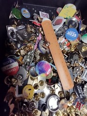 Lot Of Assorted Pins And Pin Back Buttons Pin Lot Collection ZT1 3.5 Pounds
