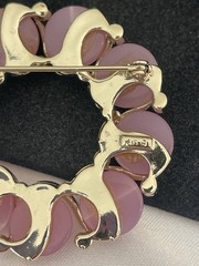 VINTAGE Lavender LISNER MOONGLOW BROOCH Gold Tone Mini Rhinestone Accents *Read