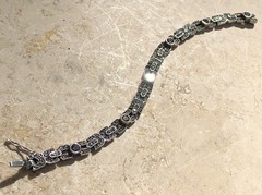 🌝✨STACKABLE Vintage STERLING SILVER MULTI Color GEMSTONE 💎 MARCASITE Bracelet✨