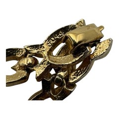 Vintage Gold-Tone Leaf Link Necklace with Rhinestones – Signed “4044”