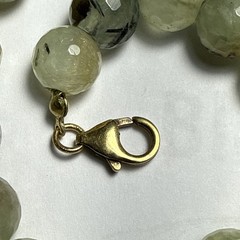 Necklace Green Prehnite Gold Vermeil Clasp Spacer Beads 24” 10mm Faceted Beads